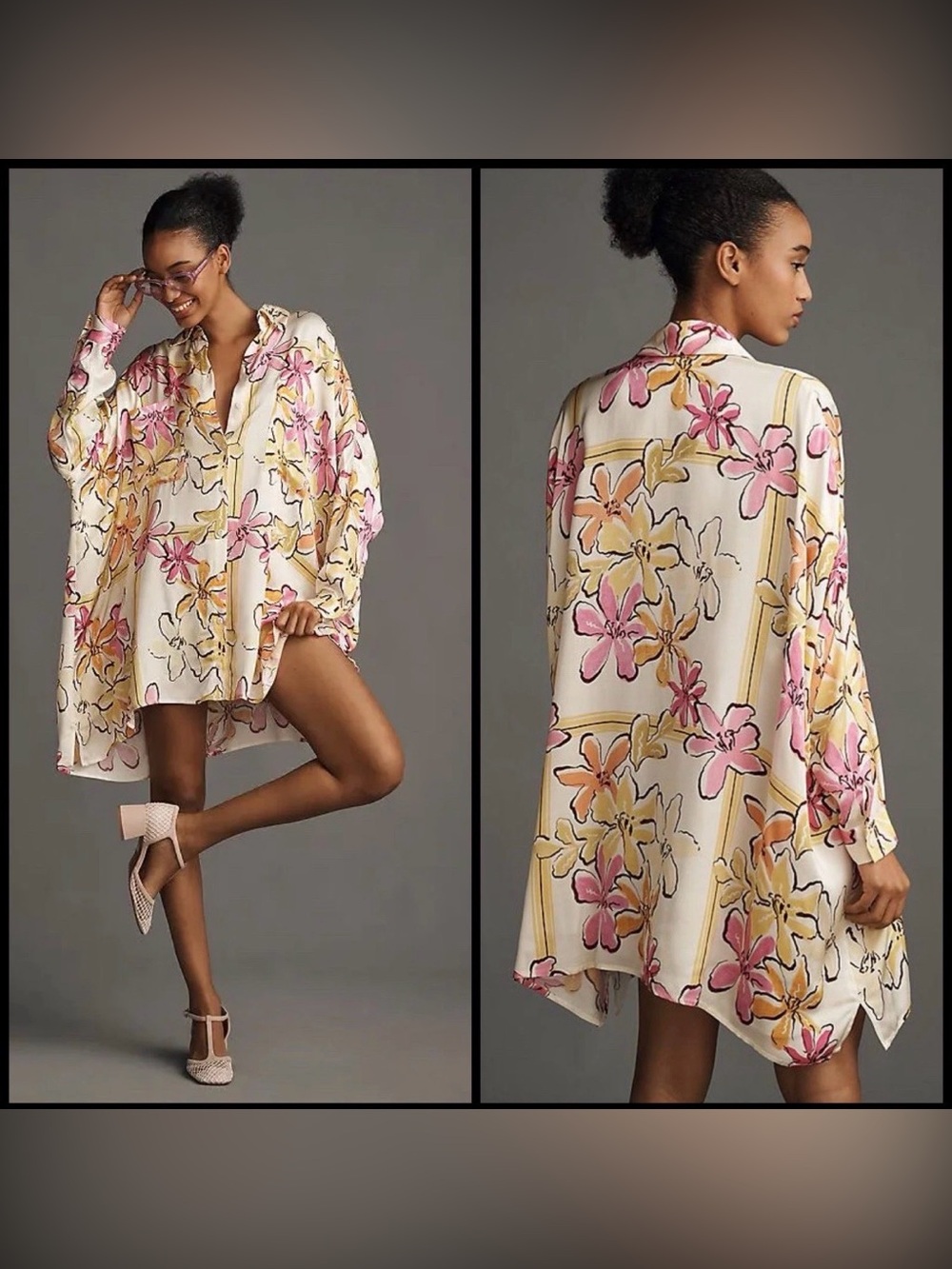 Anthropologie Corey Lynn Calter Long-Sleeve Printed Mini
Shirt Dress size S